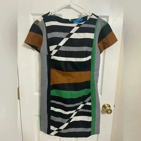 Derek Lam for Design Nation Dress Geometric Sheath Short Sleeve Size 12 - Picture 4 of 11